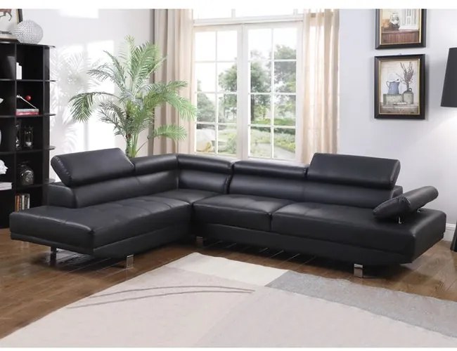 ΚΑΝΑΠΕΣ ΓΩΝΙΑ GORO ΑΡΙΣΤΕΡΗ HM3084.02L ΑΠΟ ΜΑΥΡΟ PU 270x200x87Υεκ