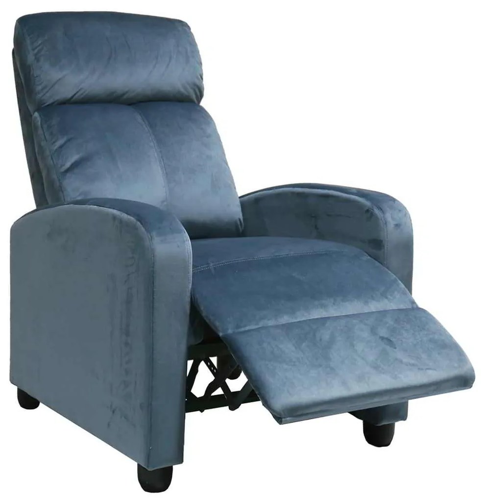 Πολυθρόνα PORTER Relax Γκρι-Μπλε Velure 68x86x99cm