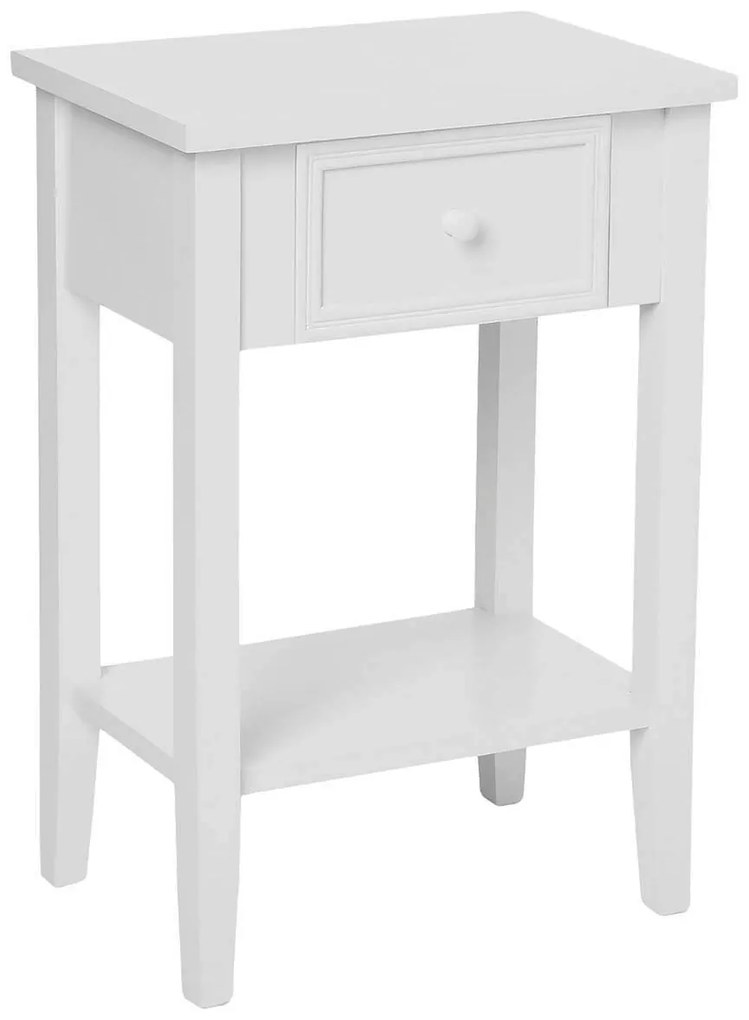 Κομοδίνο Με Συρτάρι &amp; Ράφι (45x30x67) A-S Charme White 102215B