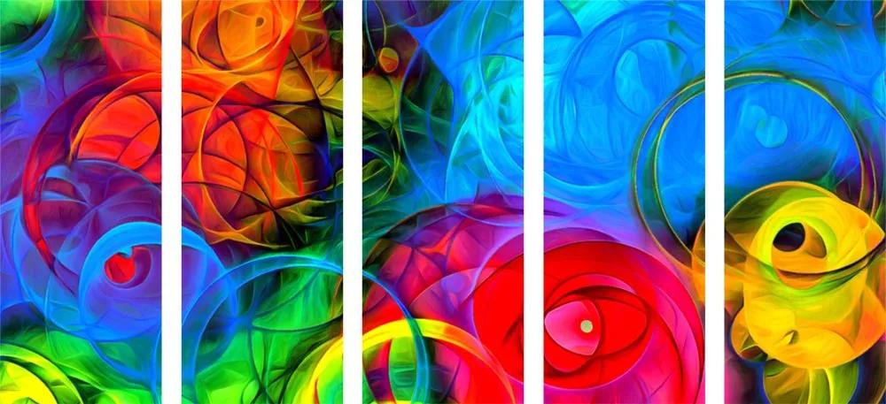 5 μέρη εικόνα astraction γεμάτη χρώματα - 200x100