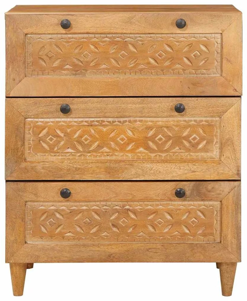 vidaXL Πλαϊνό γραφείο Ανοιχτό καφέ 60 x 33 x 75 cm Μασίφ ξύλο μάνγκο