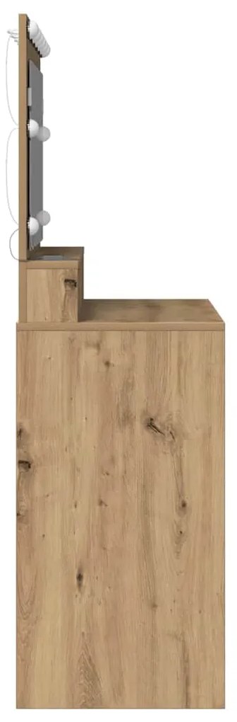 vidaXL Τραπέζι Μακιγιάζ με ράφι artisan δρυς 100 x 41 x 135 εκ.
