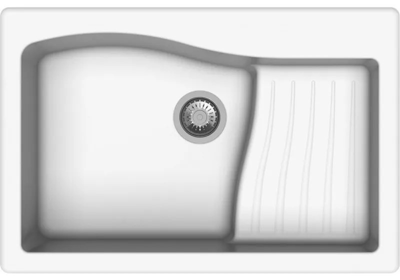 Macart Multispace Ένθετος η Υποένθετος Γρανιτένιος Νεροχύτης Alphina (Λευκό) 86x50cm