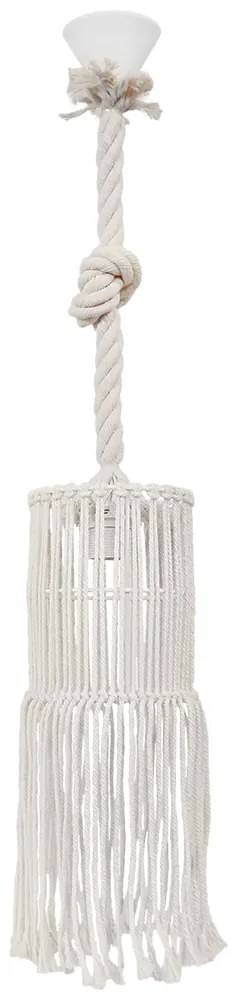 Φωτιστικό Οροφής Μονόφωτο Heronia Macrame 03 Handmade 31-1065 Rope/White