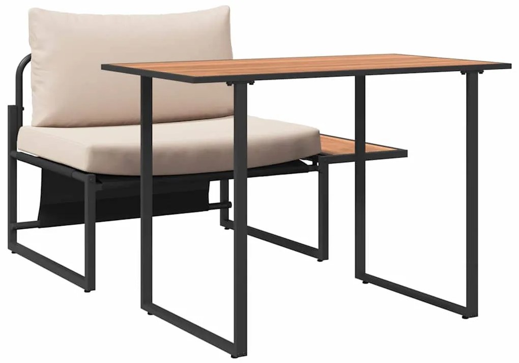 vidaXL Σέτ φαγητού για κήπο 2 pcs Taupe Ατσάλι