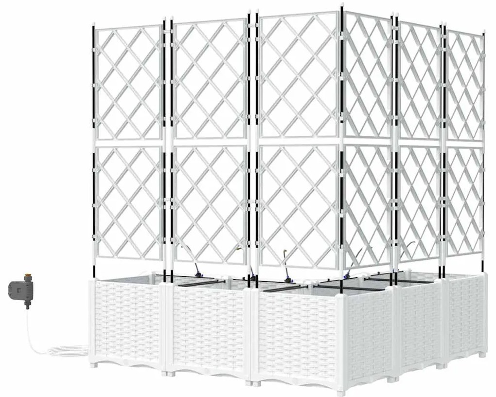 vidaXL Ζαρντινιέρες κήπου Λευκό 120 x 120 x 142 cm Ατσάλι