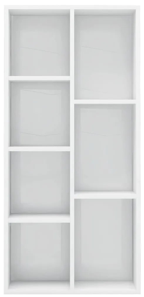 vidaXL Βιβλιοθήκη Γυαλιστερό Λευκό 50 x 25 x 106 εκ. από Επεξ. Ξύλο