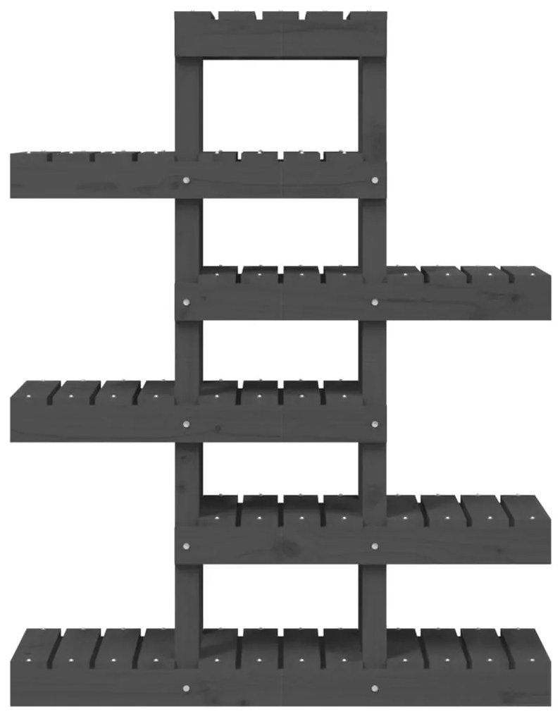 vidaXL Βάση Γλάστρας Γκρι 85 x 25 x 109,5 εκ. από Μασίφ Ξύλο Πεύκου