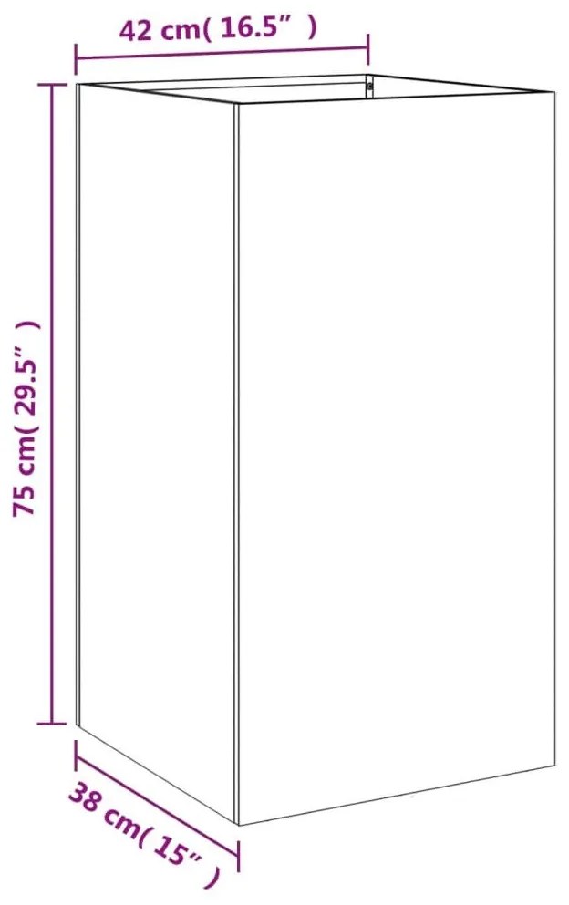 Ζαρντινιέρα Λαδί 42x38x75 εκ. από Χάλυβα - Πράσινο