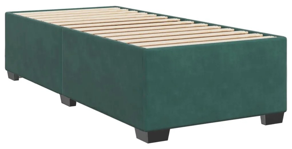 Κρεβάτι Boxspring με Στρώμα Σκούρο Πράσινο 100x200εκ. Βελούδινο - Πράσινο