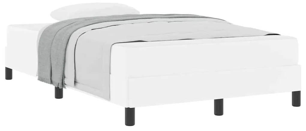 vidaXL Κρεβάτι με στρώμα Καθαρό Λευκό 120 x 200 cm Τεχνητό δέρμα