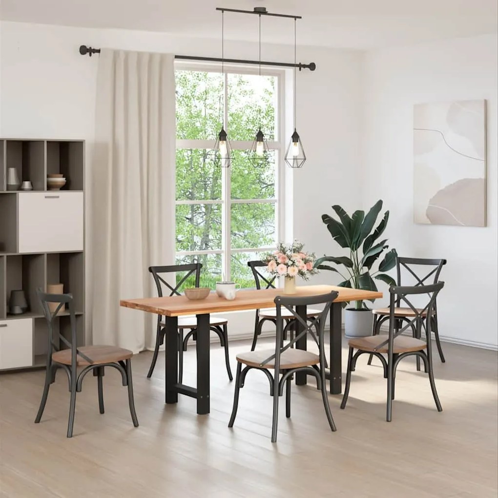 vidaXL Πόδια Τραπεζαρίας 2 τεμ. Μαύρα 50x(72-73) εκ. Ατσάλι