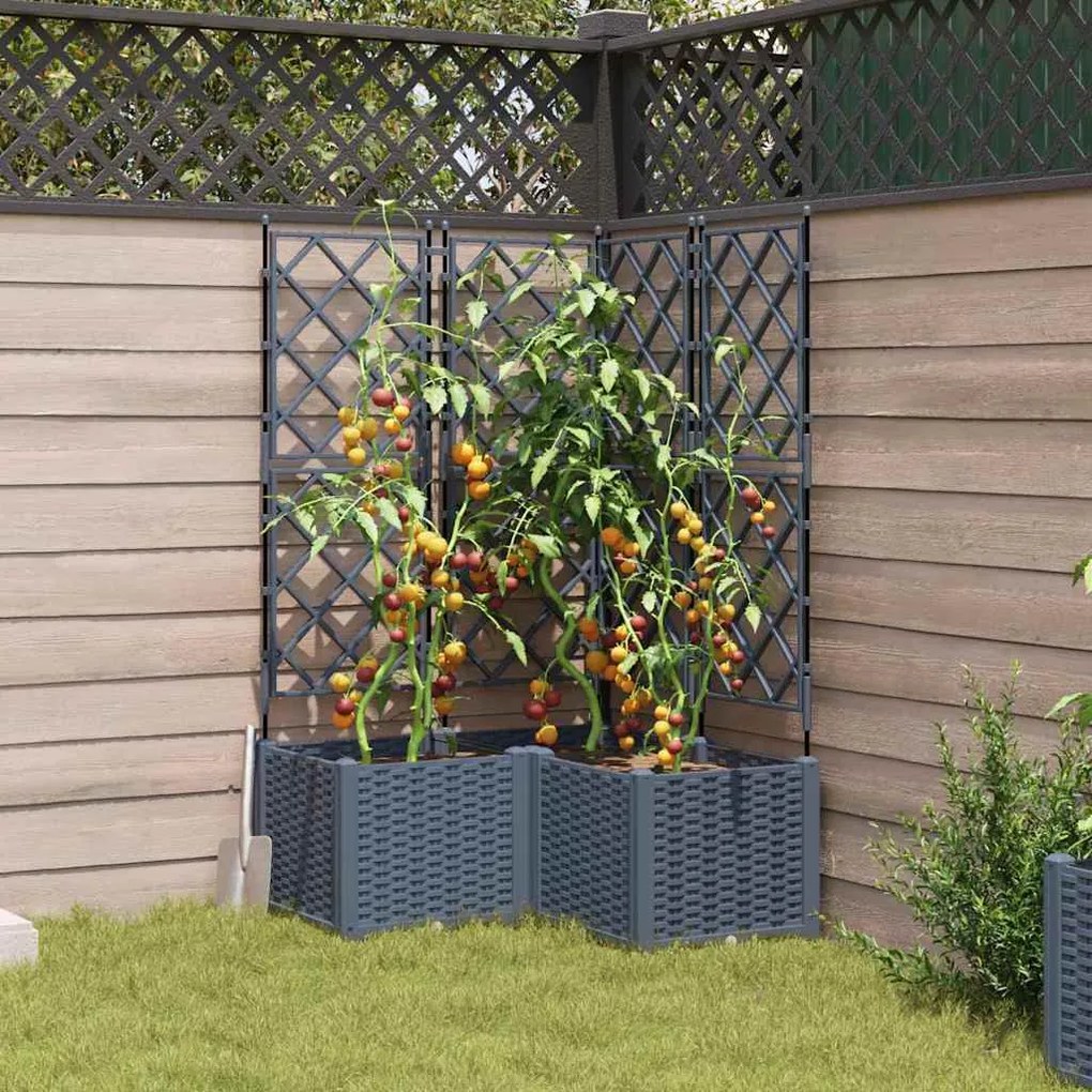 vidaXL Κηποτινάκι με Τρέλα 3 pcs Ανοιχτό γκρι 80 x 80 x 143 εκ. PP