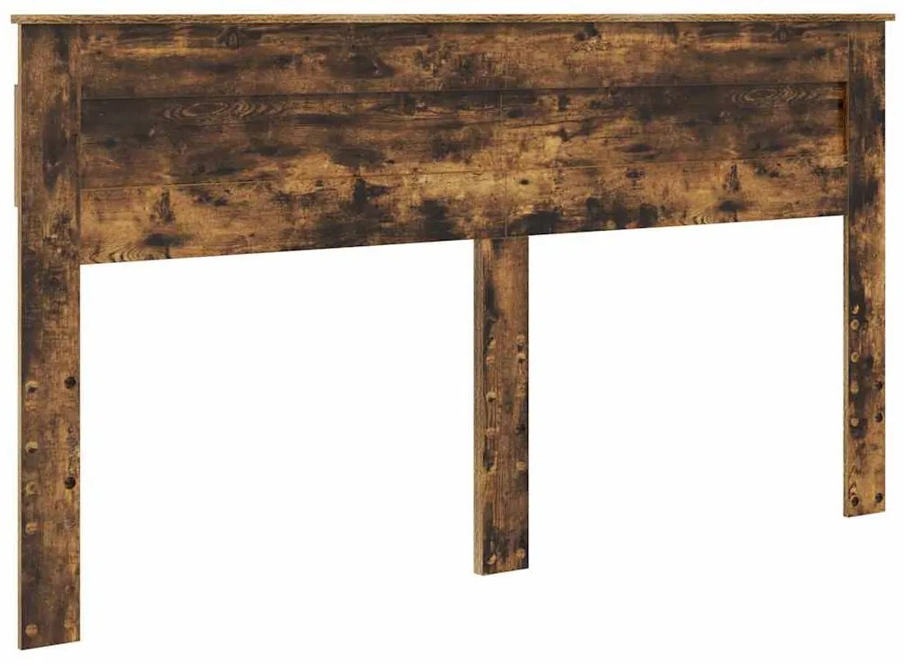 vidaXL Κεφαλάρι με κεφαλάρι Καπνιστό Δρύς 200 cm Επεξεργασμένο ξύλο