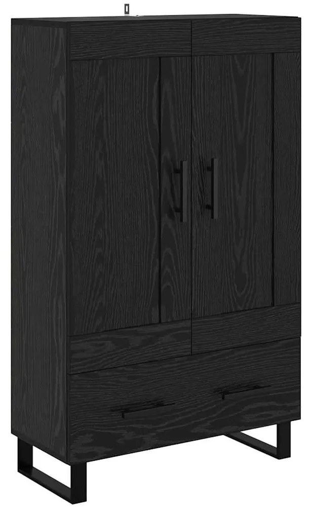 vidaXL Highboard Μαύρη Οξυά 69,5 x 31 x 115 εκ. Επεξεργασμένο ξύλο