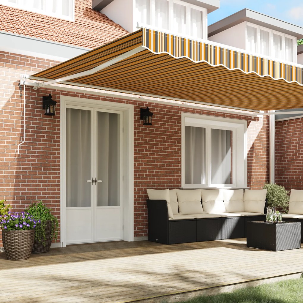 vidaXL Ανασυρόμενη τέντα Κίτρινο / Γκρι / Λευκό 500 x 350 εκ Πολύχρωμο