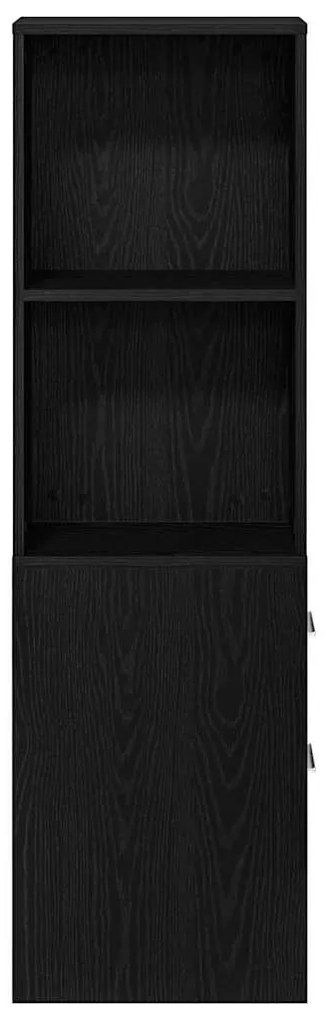 vidaXL Σετ Επίπλων Μπάνιου Επιτοίχιο Μαύρη Οξυά 22 x 41 x 135 εκ.