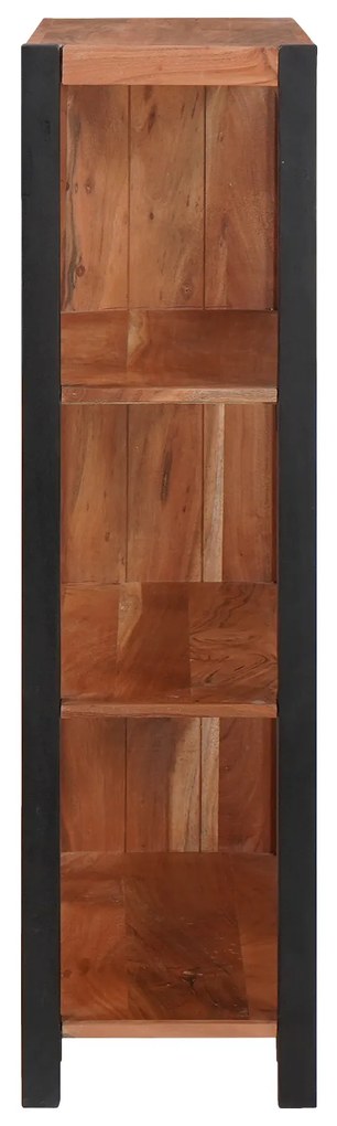 vidaXL Βιβλιοθήκη Καφέ, Μαύρο 80 x 30 x 110 εκ. Στερεό Ξύλο Ακακίας