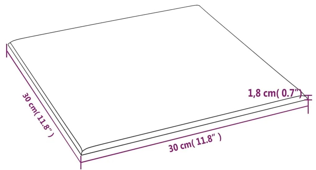 Πάνελ Τοίχου 12 τεμ. Ανοιχτό Γκρι 30x30 εκ. 1,08 μ² Βελούδο - Γκρι