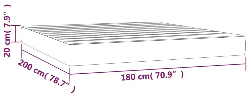 Στρώμα με Pocket Springs Μαύρο 180x200x20 εκ. Συνθετικό Δέρμα - Μαύρο