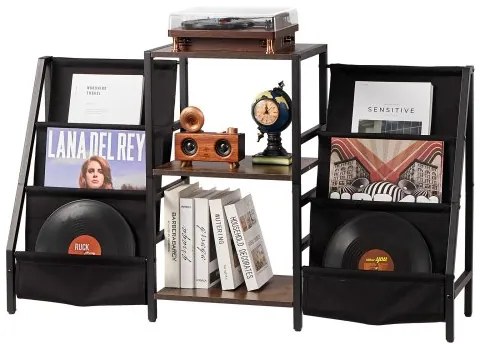 VEVOR 3-Tier Record Player Stand Metal Vinyl Record Stand up to 280 Album Black