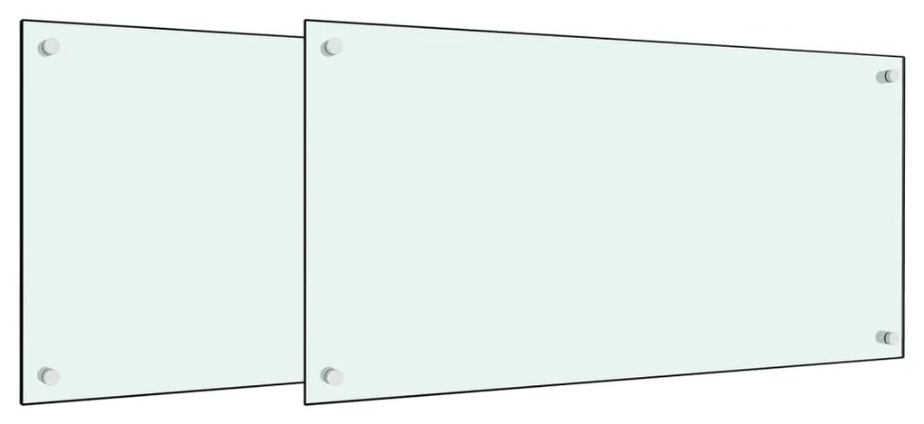 vidaXL Πλάτες Κουζίνας 2 τεμ. Λευκές 80x60 εκ. από Ψημένο Γυαλί