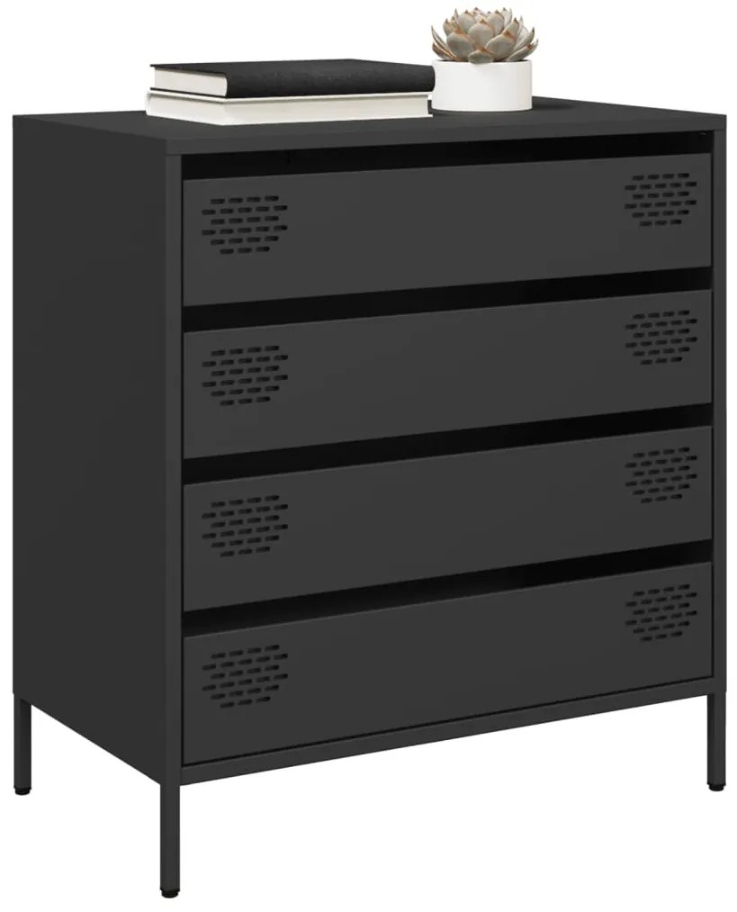 vidaXL Ντουλάπι Μαύρο 68x39x73,5 εκ. από Χάλυβα Ψυχρής Έλασης