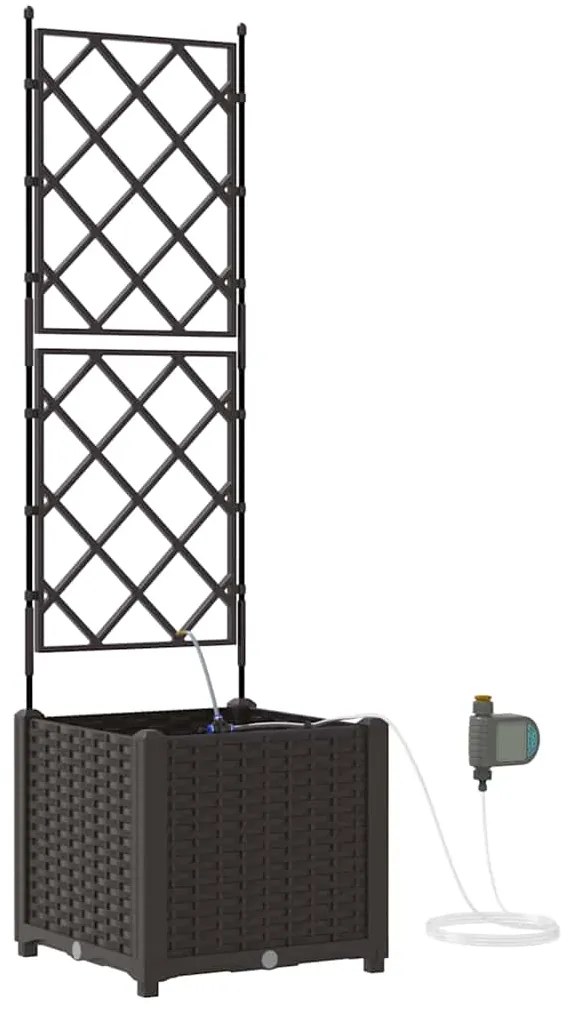 vidaXL Ζαρντινιέρες κήπου Καφέ 40 x 40 x 142 cm Ατσάλι