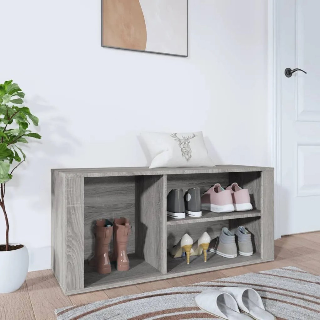 vidaXL Παπουτσοθήκη Γκρι Sonoma 100x35x45 εκ. από Επεξεργασμένο Ξύλο