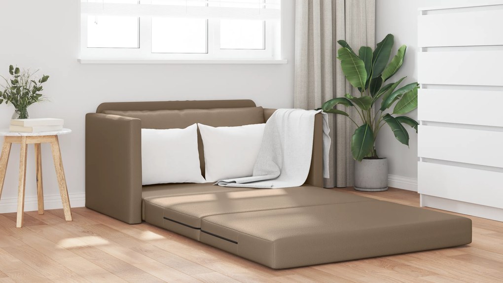 vidaXL Καναπές Κρεβάτι 2 σε 1 Καφετί 124x71x78 εκ Ψεύτικο Δέρμα