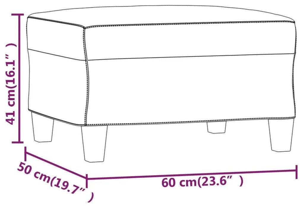 Υποπόδιο Καφέ60x50x41 εκ. Υφασμάτινο - Καφέ