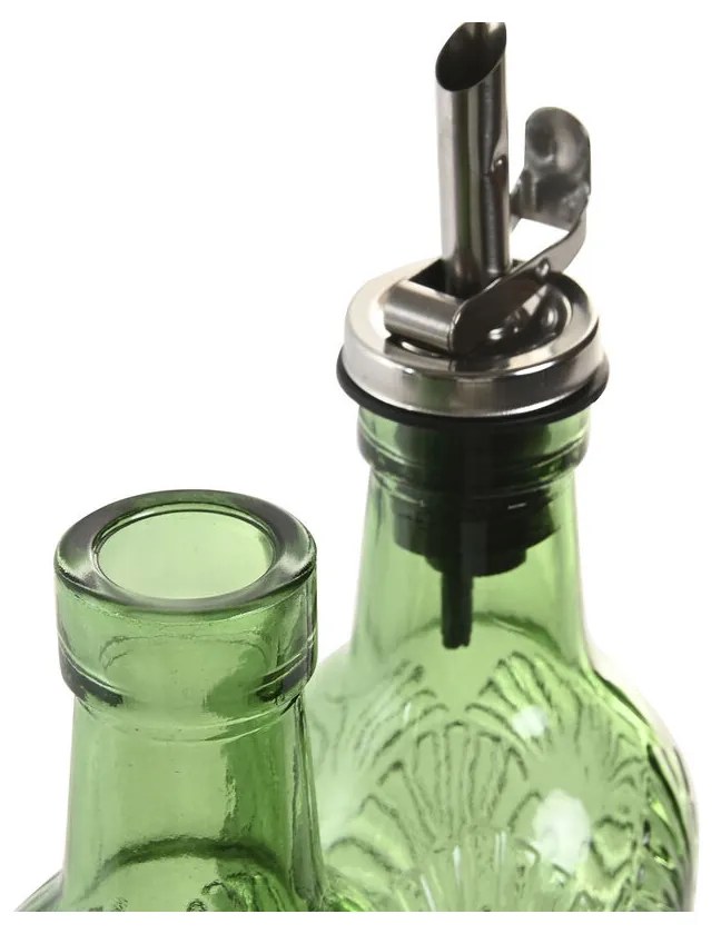 Σετ Λάδι και Ξύδι Home ESPRIT Πράσινο Μέταλλο Αλουμίνιο Κρυστάλλινο ABS Σύγχρονη 500 ml 14 X 7,4 X 32 CM