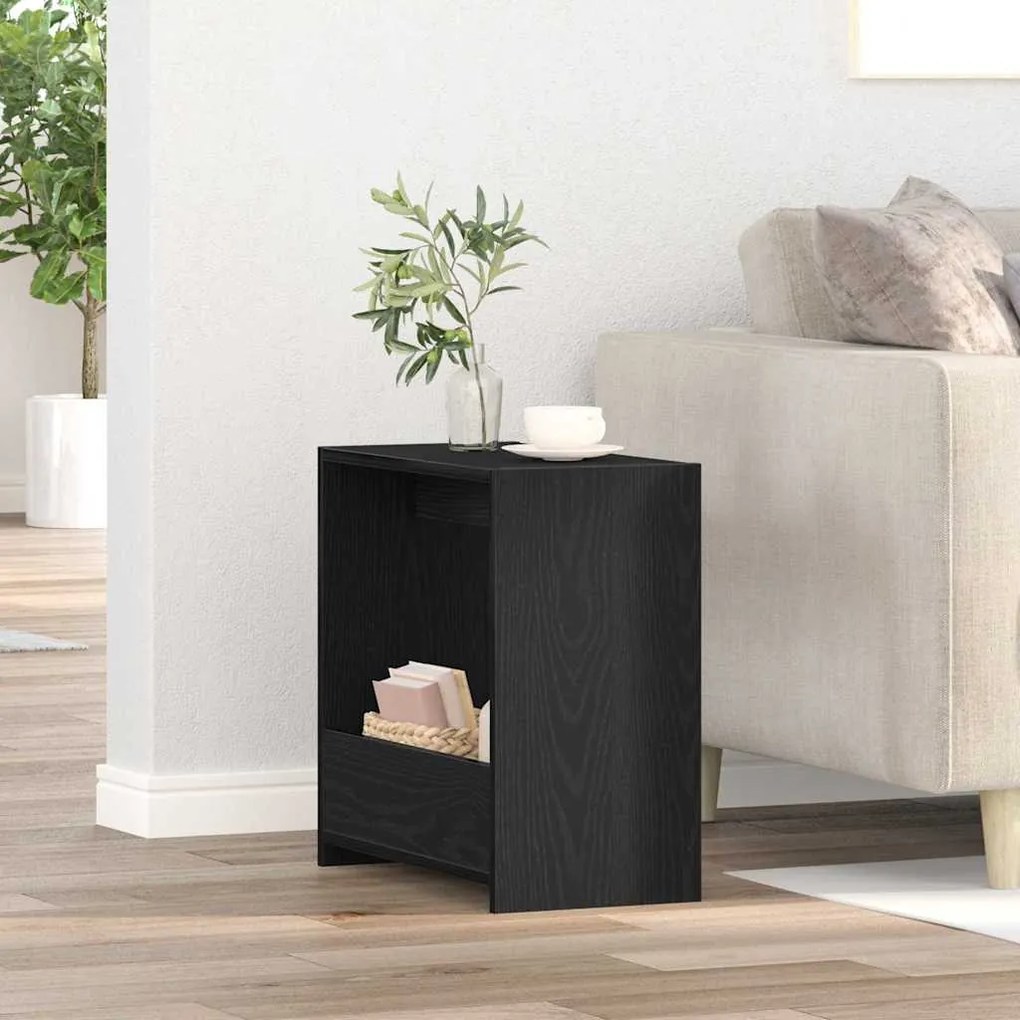 vidaXL Τραπεζάκι Πλευράς Μαύρη δρυς 50 x 26 x 50 εκ.