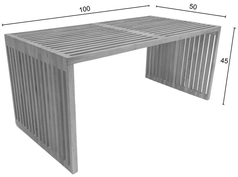 Τραπέζι Marlin teak ξύλο σε φυσική απόχρωση 100x50x45εκ 100x50x45 εκ.