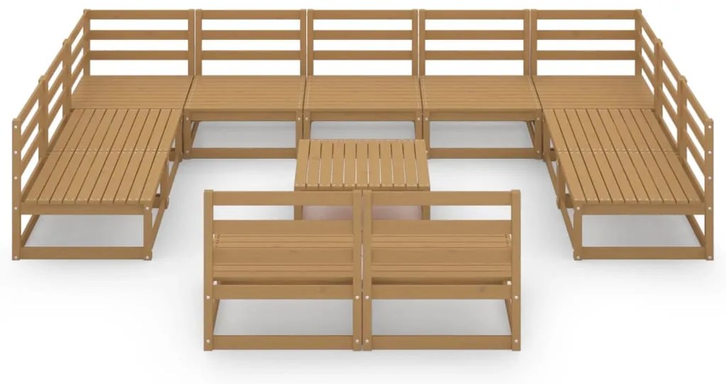 vidaXL Σαλόνι Κήπου 12 Τεμαχίων από Μασίφ Ξύλο Πεύκου