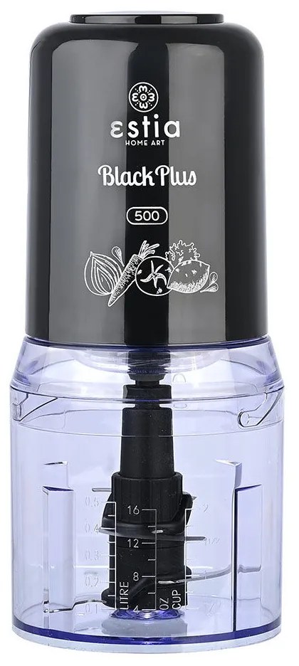 Πολυκόπτης 400w με Πλαστικό Μπωλ 500ml Estia Home Art Black Plus 06-15107