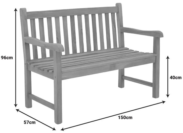 Παγκάκι Nat teak ξύλο σε φυσική απόχρωση 120x57x96εκ 120x57x96 εκ.