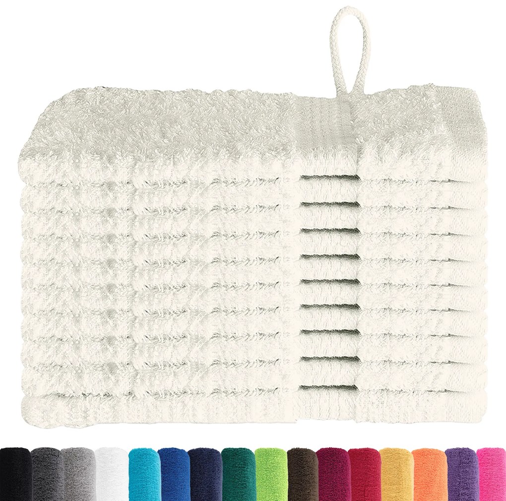 vidaXL Πετσέτες 10 pcs Κρεμ 15 x 21 cm Βαμβάκι