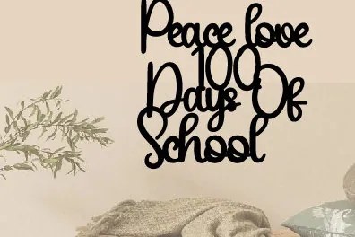 Intra απο ξύλο plywood 3mm-4mm πάχος – Peace Love 100 Days of School Laser Δίασταση  20x20 cm INTRAFABR-88233969