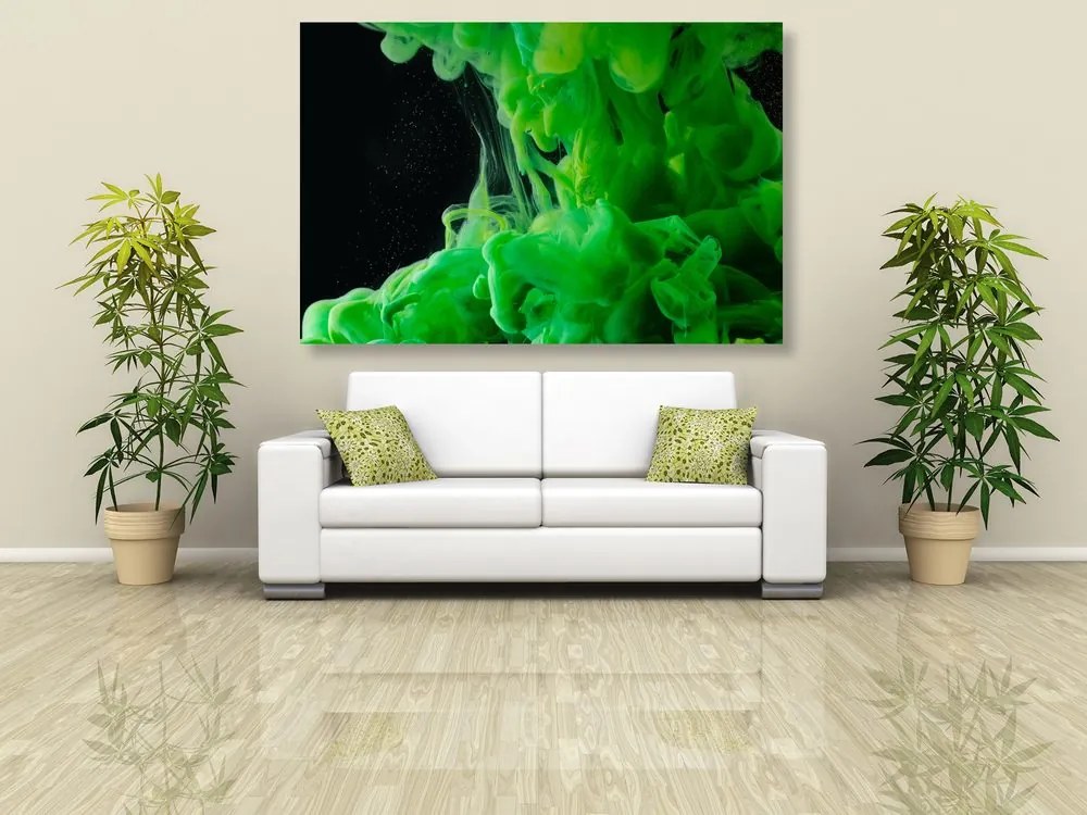 Εικόνα με πράσινα ρέοντα χρώματα - 60x40