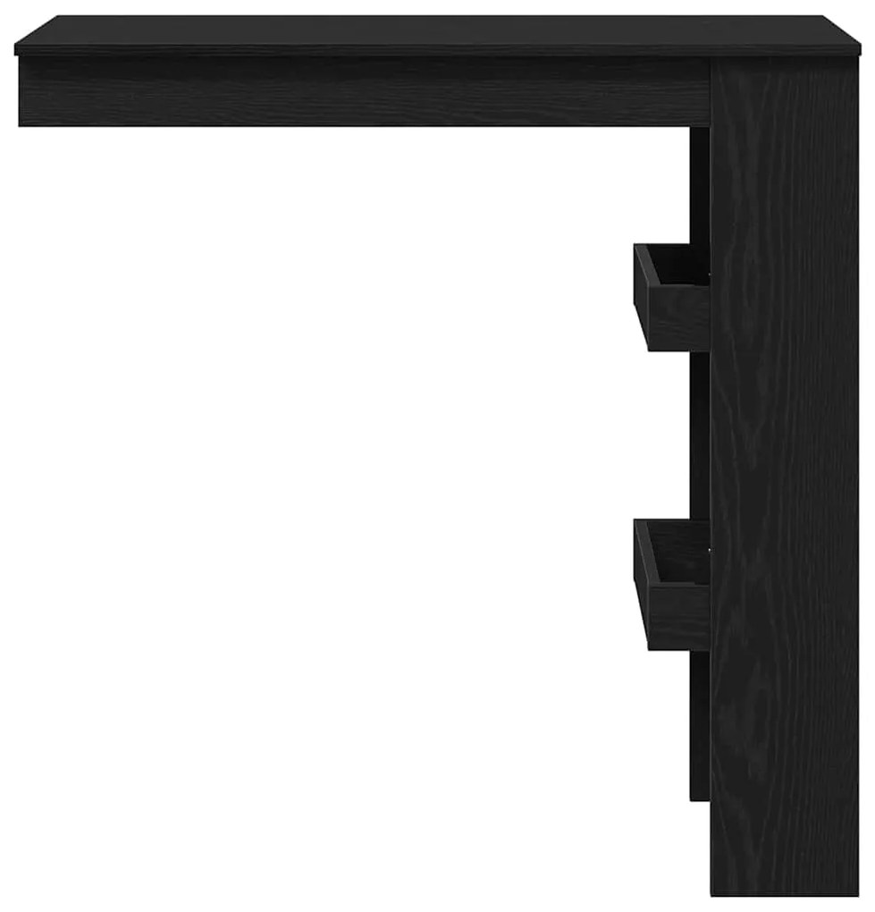 vidaXL Τραπέζι Μπαρ Τοίχου με ράφι Μαύρη Οξυά 102 x 45 x 103,5 εκ.