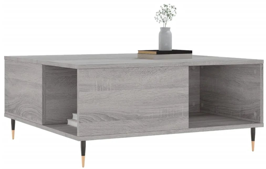 vidaXL Τραπεζάκι Σαλονιού Γκρι Sonoma 80x80x36,5εκ. Επεξεργασμένο Ξύλο