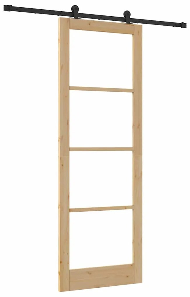 vidaXL Συρόμενη Πόρτα ORKDAL Καφέ 83 x 232 εκ. Ξύλο και μέταλλο