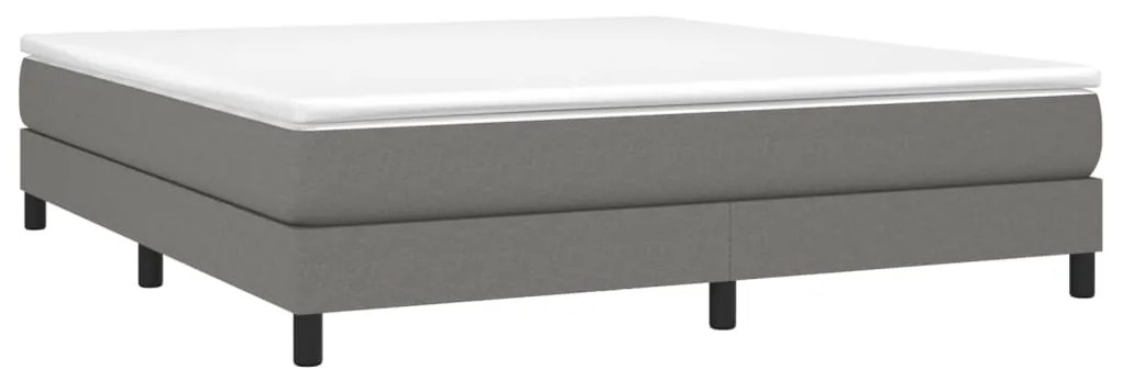 Κρεβάτι Boxspring με Στρώμα Σκούρο Γκρι 180x200 εκ Υφασμάτιν - Γκρι