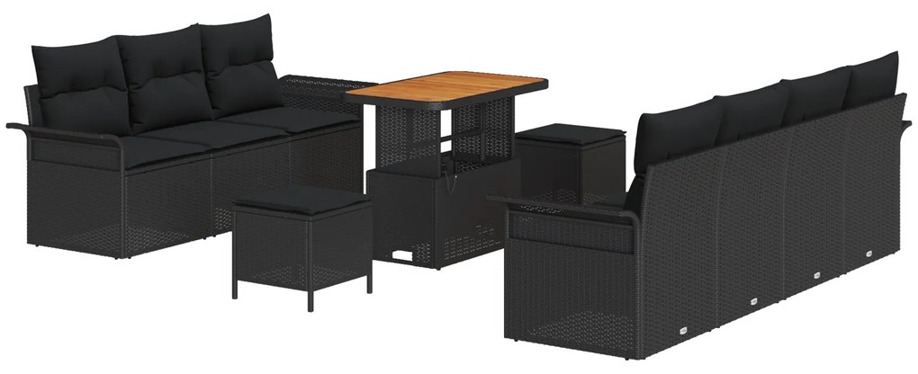 vidaXL 10 κομμάτι Σετ Καναπέ Κήπου με Μαξιλάρια