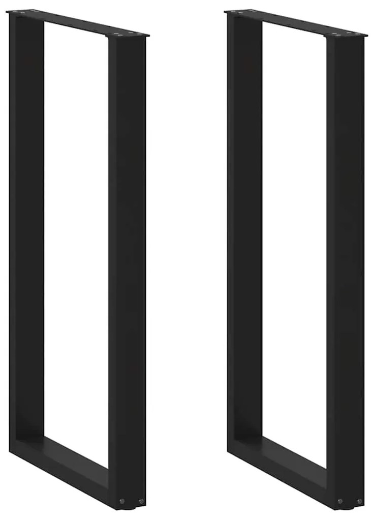 vidaXL Πόδια Τραπεζιού Μπαρ σε Σχήμα U 2 τεμ. Μαύρο 60x (110-111) εκ. Ατσάλι