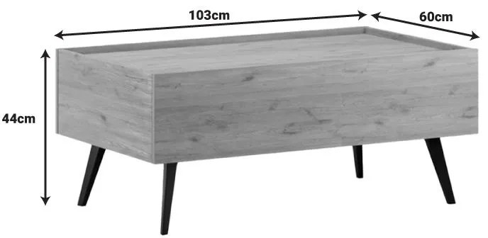 Τραπέζι σαλονιού με συρτάρι Tema σε oak απόχρωση 103x60x44εκ 103x60x44 εκ.