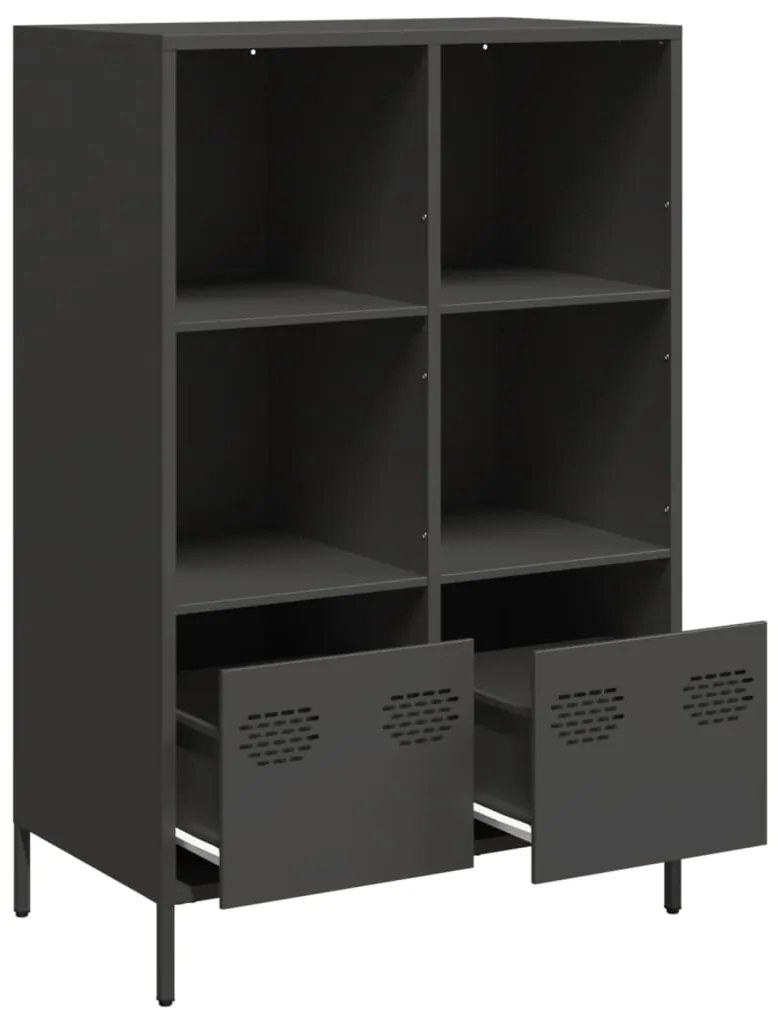 Ντουλάπι Μαύρο 68x39x103,5 εκ. από Χάλυβα - Μαύρο