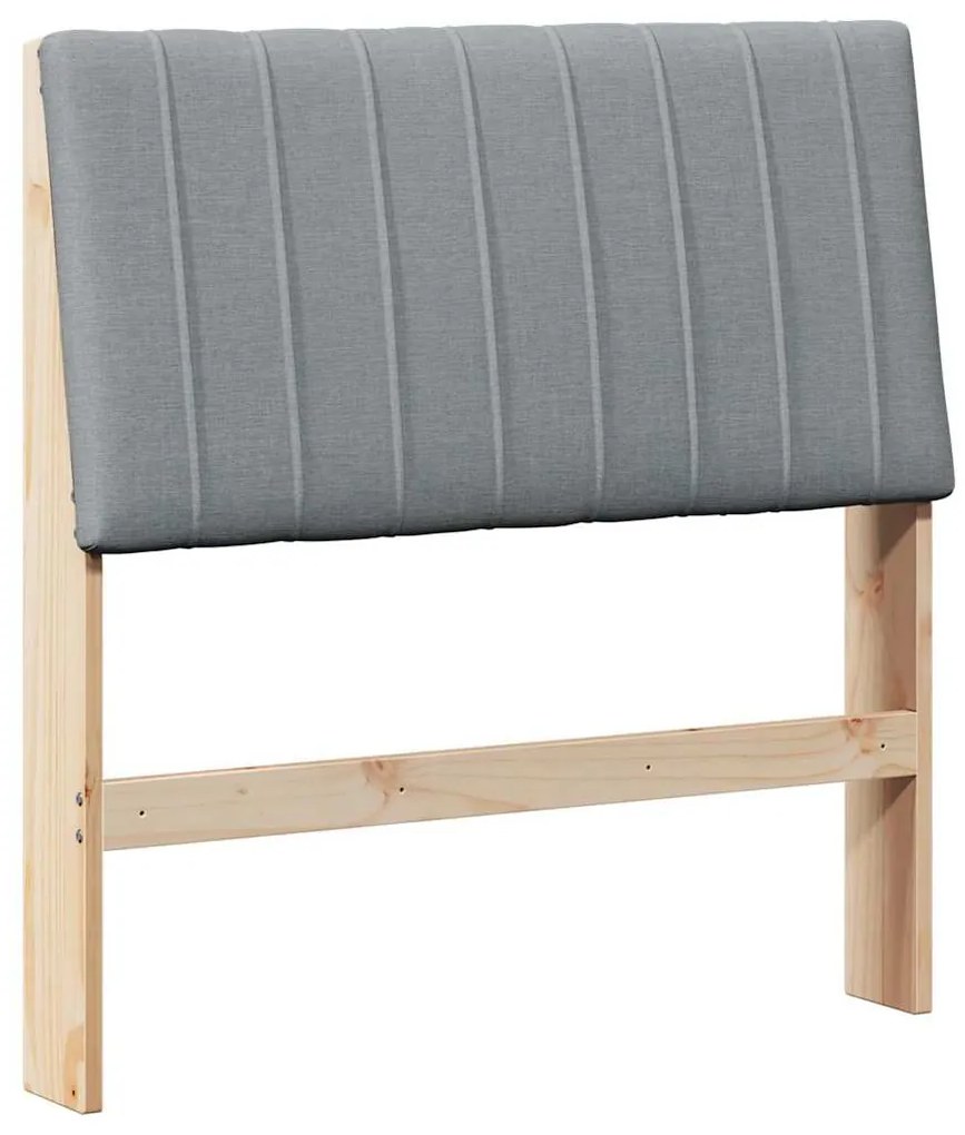 vidaXL Ταπετσαρισμένο κεφαλάρι Ανοιχτό γκρι 90 cm Στερεά ξυλεία πεύκου