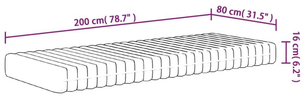 Στρώμα Αφρού Medium Soft 80x200 εκ. - Λευκό